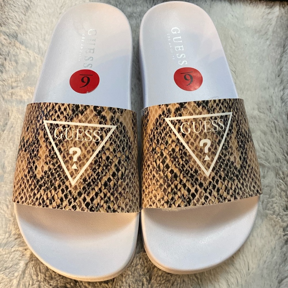 Guess Snakeskin Slides